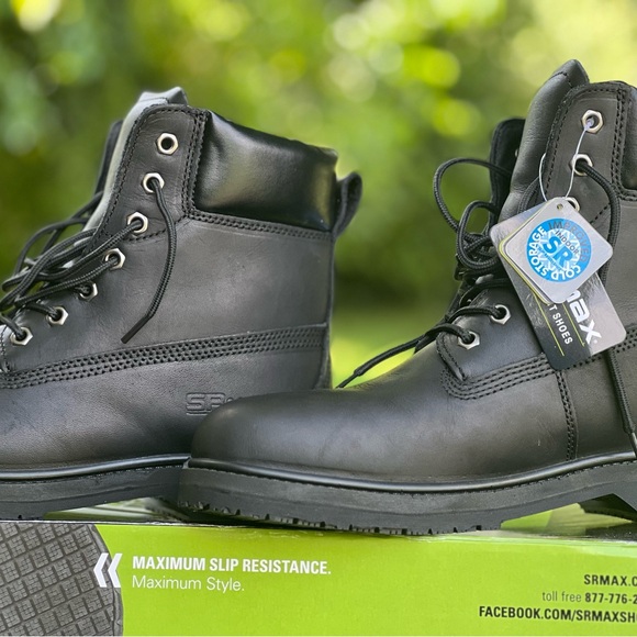 Black work boots. New with tags! Men’s 10.5. Waterproof - Picture 2 of 3